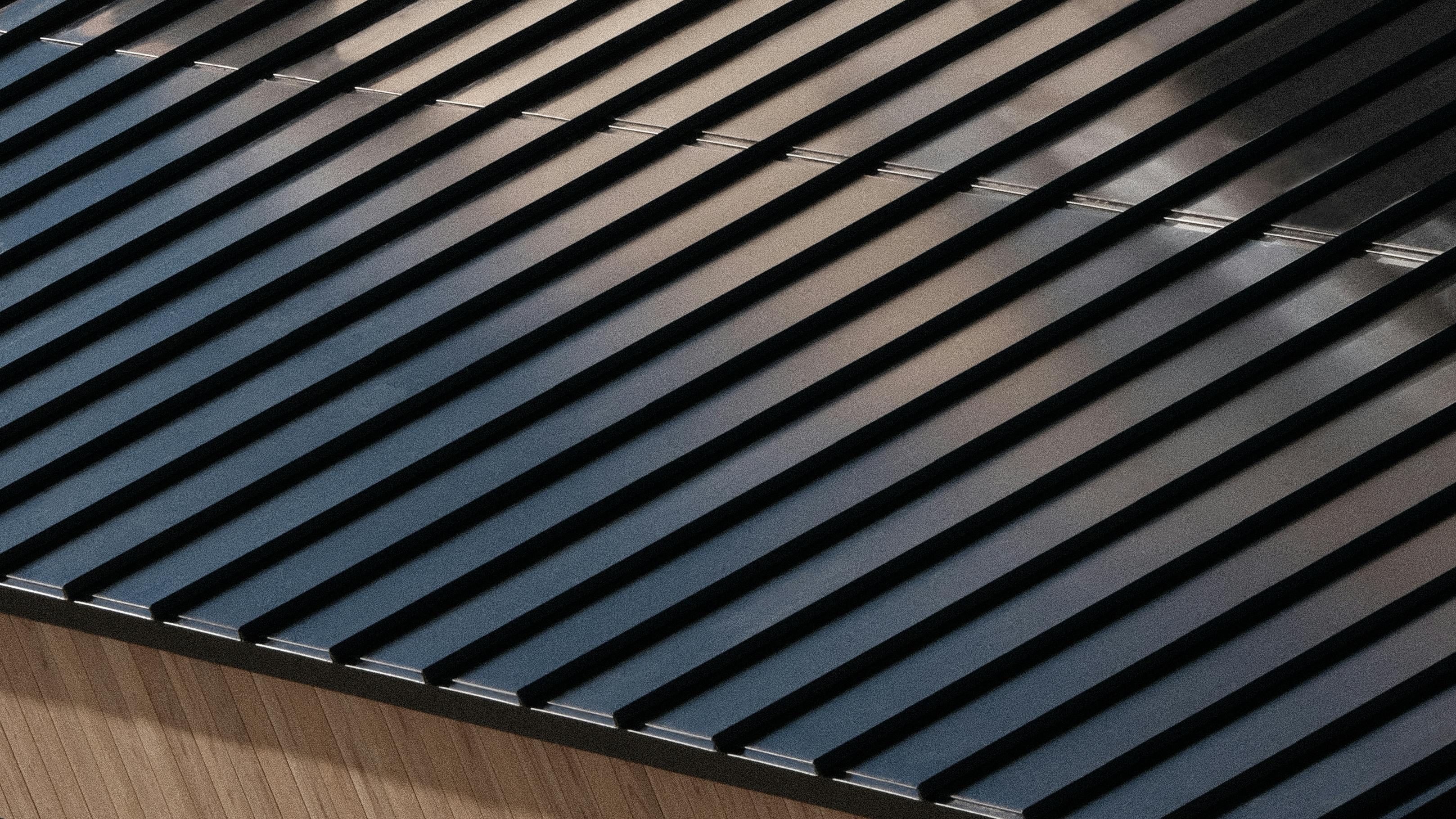 Close-up of Roof–1 on Akiya–A by Monochrome (ソーラールーフ）